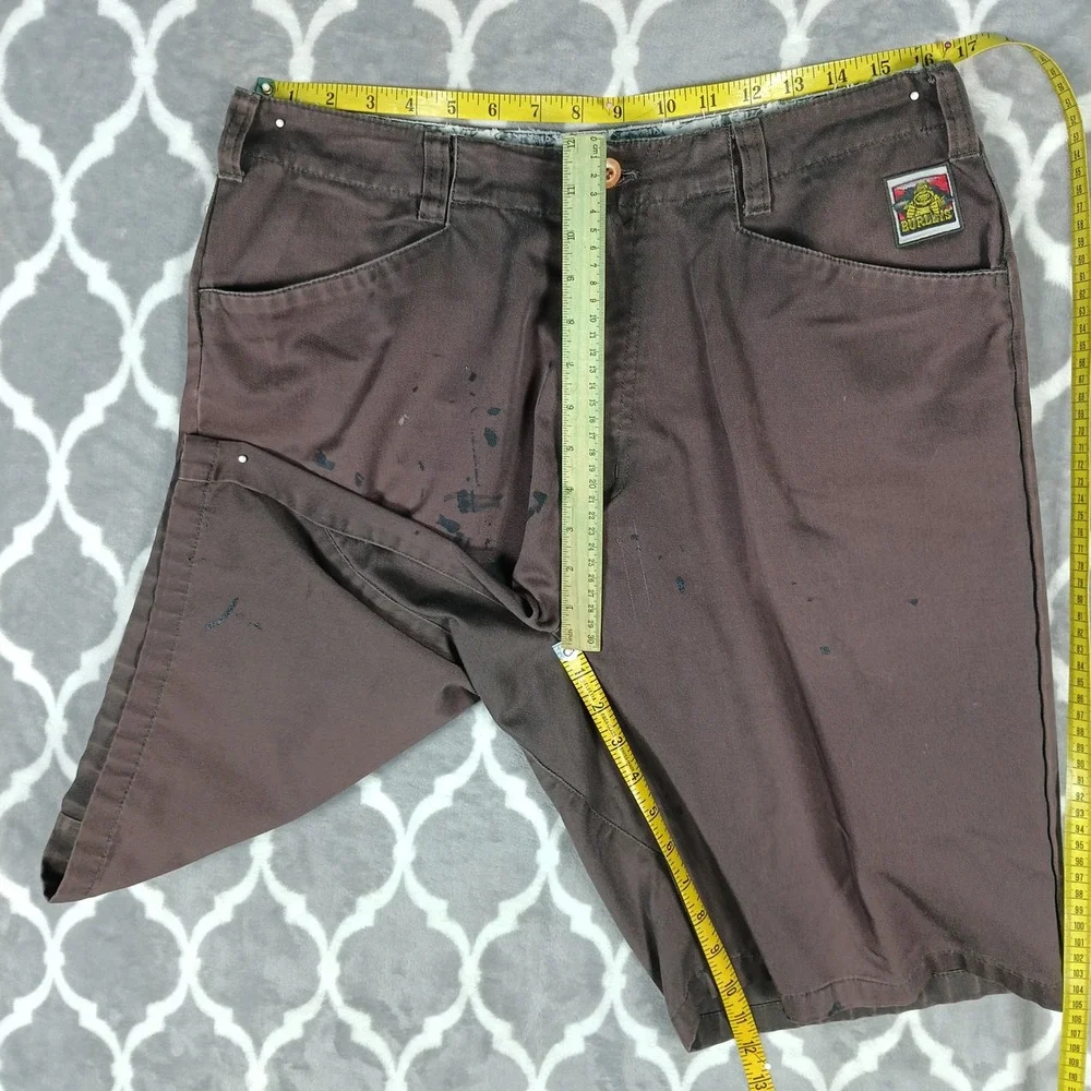 Element Shorts Mens Size 34 Brown Burleys Skateboard Thrashed Paint Work